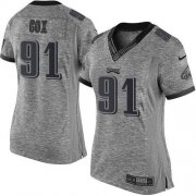 Wholesale Cheap Nike Eagles #91 Fletcher Cox Gray Women's Stitched NFL Limited Gridiron Gray Jersey