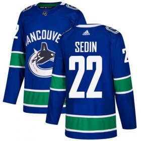 Wholesale Cheap Adidas Canucks #22 Daniel Sedin Blue Home Authentic Stitched NHL Jersey