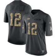 Wholesale Cheap Nike Buccaneers #12 Tom Brady Black Men's Stitched NFL Limited 2016 Salute to Service Jersey