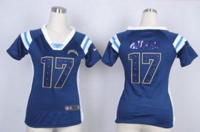 Wholesale Cheap Nike Chargers #17 Philip Rivers Navy Blue Team Color Women\'s Stitched NFL Elite Draft Him Shimmer Jersey