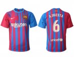 Wholesale Cheap Men 2021-2022 Club Barcelona home aaa version red 6 Nike Soccer Jerseys
