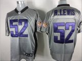 Wholesale Cheap Ravens #52 Ray Lewis Grey Shadow Stitched NFL Jersey