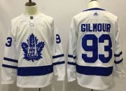 Wholesale Cheap Adidas Maple Leafs #93 Doug Gilmour White Road Authentic Stitched NHL Jersey
