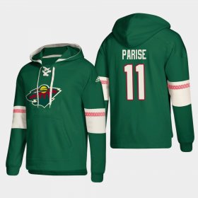 Wholesale Cheap Minnesota Wild #11 Zach Parise Green adidas Lace-Up Pullover Hoodie