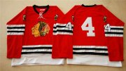 Wholesale Cheap Mitchell And Ness 1960-61 Blackhawks #4 Niklas Hjalmarsson Red Stitched NHL Jersey
