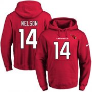 Wholesale Cheap Nike Cardinals #14 J.J. Nelson Red Name & Number Pullover NFL Hoodie