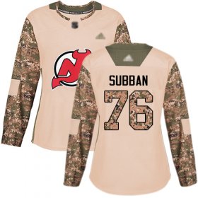 Wholesale Cheap Adidas Devils #76 P.K. Subban Camo Authentic 2017 Veterans Day Women\'s Stitched NHL Jersey