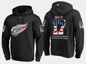 Wholesale Cheap Red Wings #17 David Booth NHL Banner Wave Usa Flag Black Hoodie