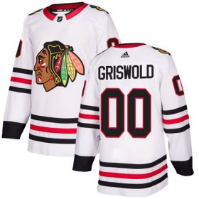 Wholesale Cheap Adidas Blackhawks #00 Clark Griswold White Road Authentic Stitched NHL Jersey