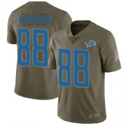 Wholesale Cheap Nike Lions #88 T.J. Hockenson Olive Men's Stitched NFL Limited 2017 Salute To Service Jersey