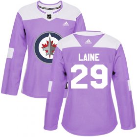 Wholesale Cheap Adidas Jets #29 Patrik Laine Purple Authentic Fights Cancer Women\'s Stitched NHL Jersey