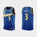 Wholesale Cheap Men's Golden State Warriors #3 Jordan Poole 2022-23 Blue With No.6 Patch Stitched Basketball Jersey