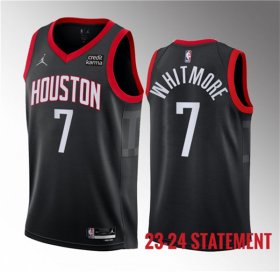 Wholesale Cheap Men\'s Houston Rockets #7 Cam Whitmore Black 2023 Draft Statement Edition Stitched Basketball Jersey