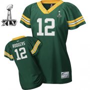 Wholesale Cheap Packers #12 Aaron Rodgers Green Women's Field Flirt Bowl Super Bowl XLV Stitched NFL Jersey