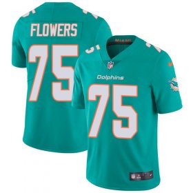 Wholesale Cheap Nike Dolphins #75 Ereck Flowers Aqua Green Team Color Youth Stitched NFL Vapor Untouchable Limited Jersey