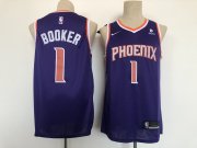 Wholesale Cheap Men Phoenix Suns 1 Booker Purple Game Nike 2021 NBA Jersey