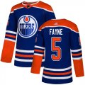 Wholesale Cheap Adidas Oilers #5 Mark Fayne Royal Blue Alternate Authentic Stitched NHL Jersey