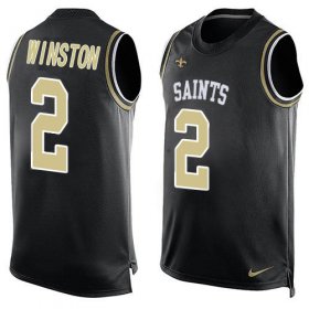Wholesale Cheap Nike Saints #2 Jameis Winston Black Team Color Men\'s Stitched NFL Limited Tank Top Jersey