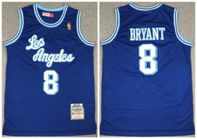 Wholesale Cheap Men\'s Los Angeles Lakers #8 Kobe Bryant Blue Throwback Stitched Jersey