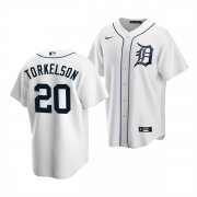 Wholesale Cheap Men's Detroit Tigers #20 Spencer Torkelson White Cool Base Stitched Jersey