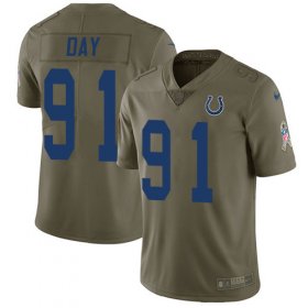 Wholesale Cheap Nike Colts #91 Sheldon Day Olive Men\'s Stitched NFL Limited 2017 Salute To Service Jersey