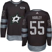 Cheap Adidas Stars #55 Thomas Harley Black 1917-2017 100th Anniversary Stitched NHL Jersey