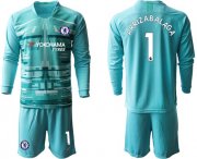 Wholesale Cheap Chelsea #1 Arrizabalaga Light Blue Goalkeeper Long Sleeves Soccer Club Jersey