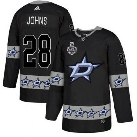 Wholesale Cheap Adidas Stars #28 Stephen Johns Black Authentic Team Logo Fashion 2020 Stanley Cup Final Stitched NHL Jersey