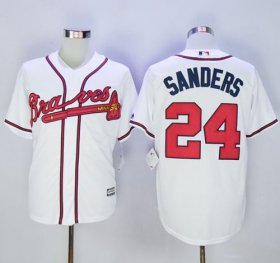 Wholesale Cheap Braves #24 Deion Sanders White New Cool Base Stitched MLB Jersey