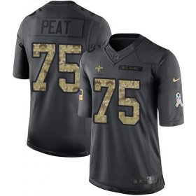 Wholesale Cheap Nike Saints #75 Andrus Peat Black Men\'s Stitched NFL Limited 2016 Salute To Service Jersey