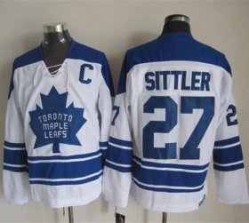 Wholesale Cheap Maple Leafs #27 Darryl Sittler White CCM Throwback Third Stitched NHL Jersey