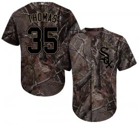 Wholesale Cheap White Sox #35 Frank Thomas Camo Realtree Collection Cool Base Stitched Youth MLB Jersey