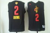 Wholesale Cheap Men's Cleveland Cavaliers #2 Kyrie Irving 2015 The Finals 2015 Black With Red Fashion Jersey