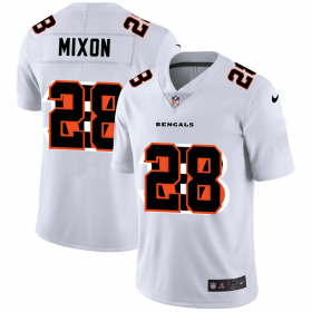 Wholesale Cheap Cincinnati Bengals #28 Joe Mixon White Men\'s Nike Team Logo Dual Overlap Limited NFL Jersey