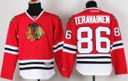 Wholesale Cheap Blackhawks #86 Teuvo Teravainen Red Stitched Youth NHL Jersey