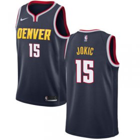 Wholesale Cheap Nike Denver Nuggets #15 Nikola Jokic Navy NBA Swingman Icon Edition Jersey