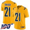 Wholesale Cheap Nike Chargers #21 LaDainian Tomlinson Gold Men's Stitched NFL Limited Inverted Legend 100th Season Jersey