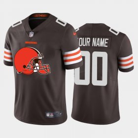 Wholesale Cheap Cleveland Browns Custom Brown Men\'s Nike Big Team Logo Vapor Limited NFL Jersey