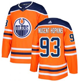 Wholesale Cheap Adidas Oilers #93 Ryan Nugent-Hopkins Orange Home Authentic Stitched NHL Jersey