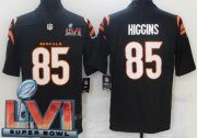 Wholesale Cheap Men's Cincinnati Bengals #85 Tee Higgins Limited Black 2022 Super Bowl LVI Bound Vapor Jersey