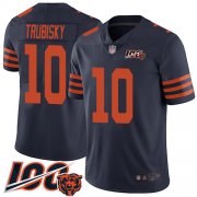 Wholesale Cheap Nike Bears #10 Mitchell Trubisky Navy Blue Alternate Men's Stitched NFL 100th Season Vapor Limited Jersey