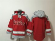 Wholesale Cheap Men's Los Angeles Angels Blank Red Ageless Must-Have Lace-Up Pullover Hoodie