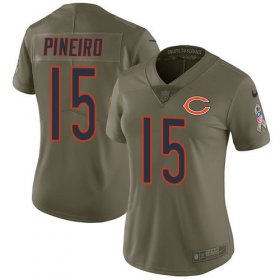 Wholesale Cheap Nike Bears #15 Eddy Pineiro Olive Women\'s Stitched NFL Limited 2017 Salute to Service Jersey