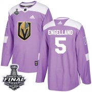Wholesale Cheap Adidas Golden Knights #5 Deryk Engelland Purple Authentic Fights Cancer 2018 Stanley Cup Final Stitched NHL Jersey