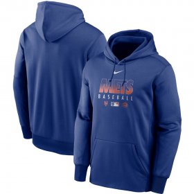 Wholesale Cheap Men\'s New York Mets Nike Royal Authentic Collection Therma Performance Pullover Hoodie