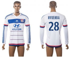 Wholesale Cheap Lyon #28 Mvuemba Home Long Sleeves Soccer Club Jersey