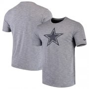 Wholesale Cheap Men's Dallas Cowboys Nike Heathered Gray Sideline Cotton Slub Performance T-Shirt