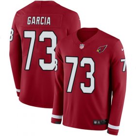 Wholesale Cheap Nike Cardinals #73 Max Garcia Red Team Color Youth Stitched NFL Limited Therma Long Sleeve Jersey