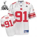 Wholesale Cheap Giants #91 Justin Tuck White Super Bowl XLVI Embroidered NFL Jersey