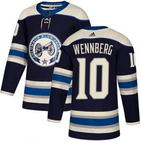 Wholesale Cheap Adidas Blue Jackets #10 Alexander Wennberg Navy Blue Alternate Authentic Stitched NHL Jersey